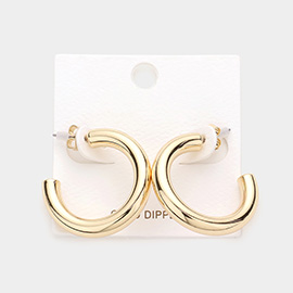 Gold Dipped 1.25 Inch Metal Hoop Earrings