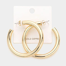 Gold Dipped 2 Inch Metal Hoop Earrings