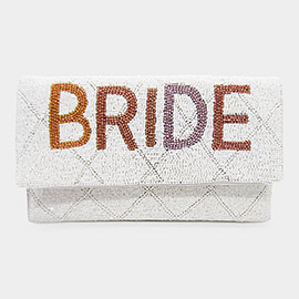 Bride Message Beaded Clutch / Crossbody Bag