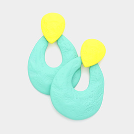 Colored Irregular Teardrop Dangle Earrings
