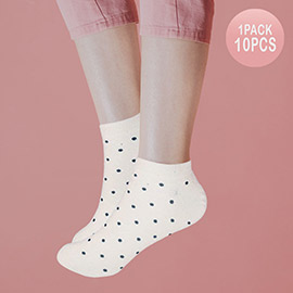 10Pairs - Polka Dot Patterned Socks