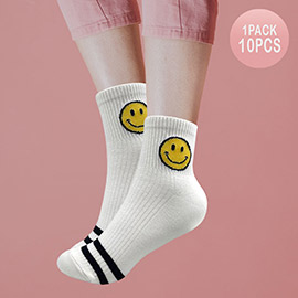 10Pairs - Smile Pointed Socks