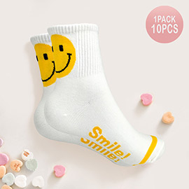 10Pairs - Smile Emoji Message Socks