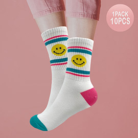 10Pairs - Smile Pointed Socks