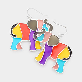 Colorful Elephant Dangle Earrings