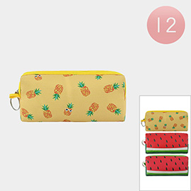 12PCS - Pineapple Watermelon Pencil Cases