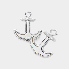 Mother of Pearl Anchor Stud Earrings