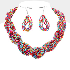Braided Seed Beaded Necklace