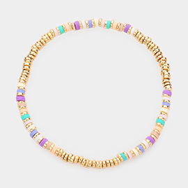 Heishi Bead Accented Stretch Bracelet