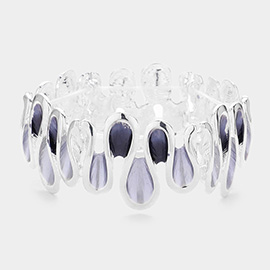 Colored Abstract Metal Stretch Bracelet