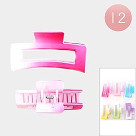 12PCS - Ombre Open Rectangle Claw Hair Clips