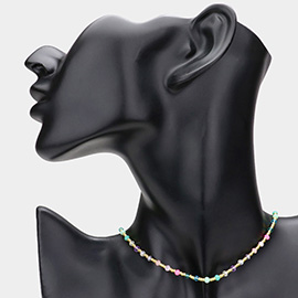 Faceted Bead Accented Necklace