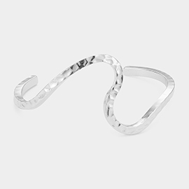 Wavy Textured Metal Cuff Bracelet