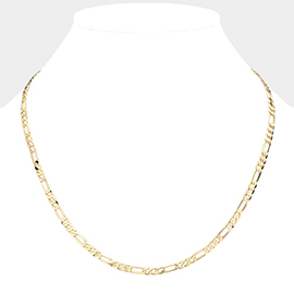 Gold Plated 20 Inch 4mm Figaro Metal Chain Necklace