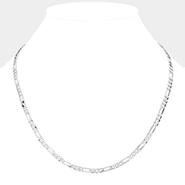 Silver Plated 20 Inch 4mm Figaro Metal Chain Necklace