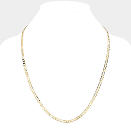 Gold Plated 24 Inch 4mm Figaro Metal Chain Necklace