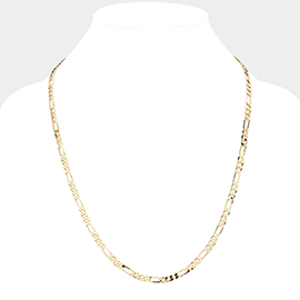 Gold Plated 24 Inch 5mm Figaro Metal Chain Necklace