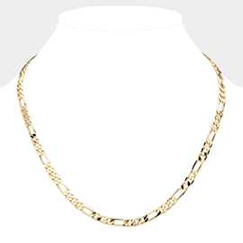 Gold Plated 20 Inch 6mm Figaro Metal Chain Necklace