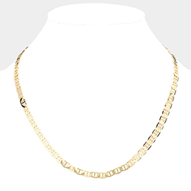 Gold Plated 20 Inch 6mm Mariner Metal Chain Necklace