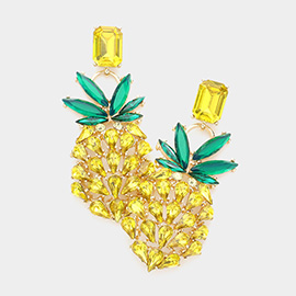 Multi Stone Pineapple Dangle Evening Earrings