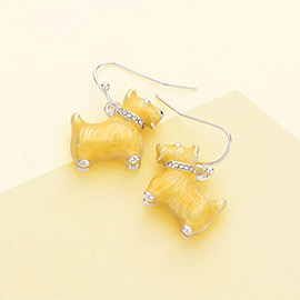 3D Dog Dangle Earrings