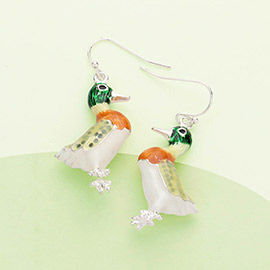 3D Mallard Duck Dangle Earrings