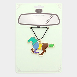 Colorful Running Horse Car Rear View Mirror Hanging Accessory