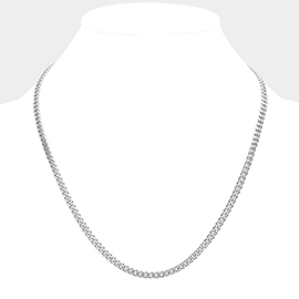 6 Diamond Cut Stainless Steel 20 Inch 4mm Cuban Metal Chain Necklace