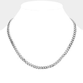 6 Diamond Cut Stainless Steel 18 Inch 6.2mm Cuban Metal Chain Necklace