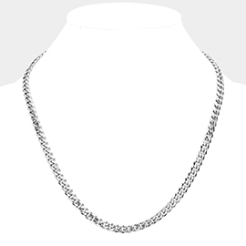 6 Diamond Cut Stainless Steel 20 Inch 6.2mm Cuban Metal Chain Necklace