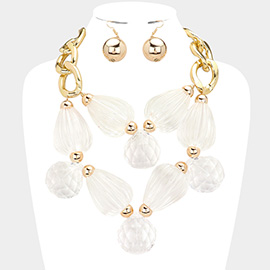 Bold Lucite Bead Statement Necklace
