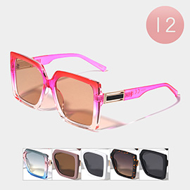 12PCS - Resin Square Wayfarer Sunglasses