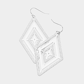 Metal Rhombus Dangle Earrings