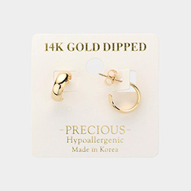 14K Gold Dipped Metal Hoop Earrings