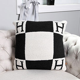H Patterned Cushion Cover / Pillow Case