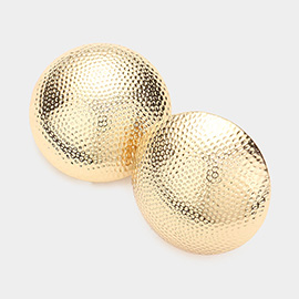 Textured Metal Dome Clip on Earrings
