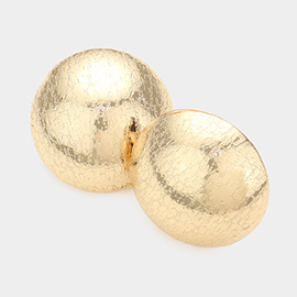 Textured Metal Dome Clip on Earrings