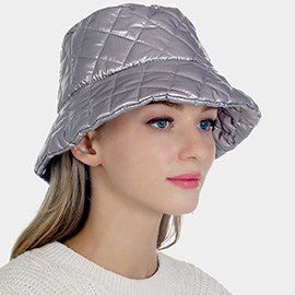 Quilted Puffer Solid Bucket Hat