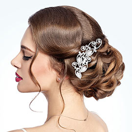 CZ Marquise Stone Accented Hair Comb