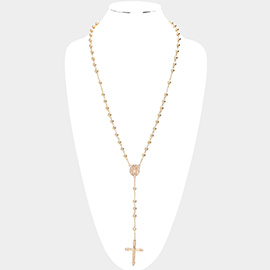 Crucifix Pendant Beaded Y Rosary Necklace
