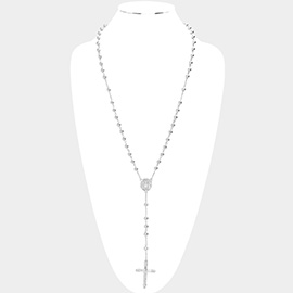Crucifix Pendant Beaded Y Rosary Necklace
