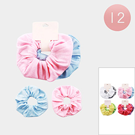 12 Set of 2 - Solid Scrunchies Hair Bands