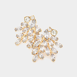 Marquise Round Stone Cluster Earrings