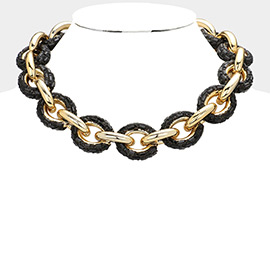 Bling Oval Link Necklace