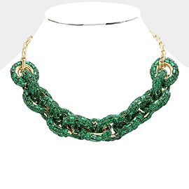 Bling Oval Link Necklace