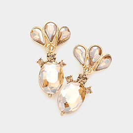 Marquise Teardrop Stone Cluster Dangle Evening Earrings