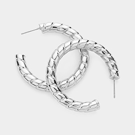 Textured Metal Hoop Earrings
