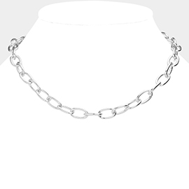 Oval Metal Link Necklace