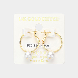 14K Gold Dipped Pearl Dangle Earrings