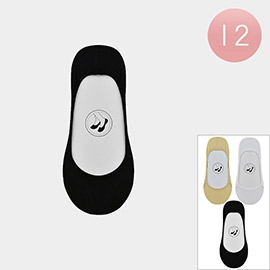 12PAIRS - Plain Assorted No Show Socks